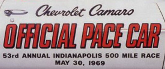 Decal, 1969 Camaro Pace Car - PR