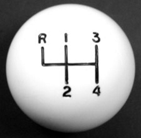 Knob, Nova White 4 Speed Gearshift 5/16 Inch