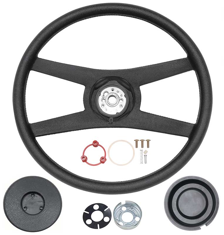 Steering Wheel Kit, 1971-1981 Camaro, Chevelle, Nova, GM Truck Sport - Black