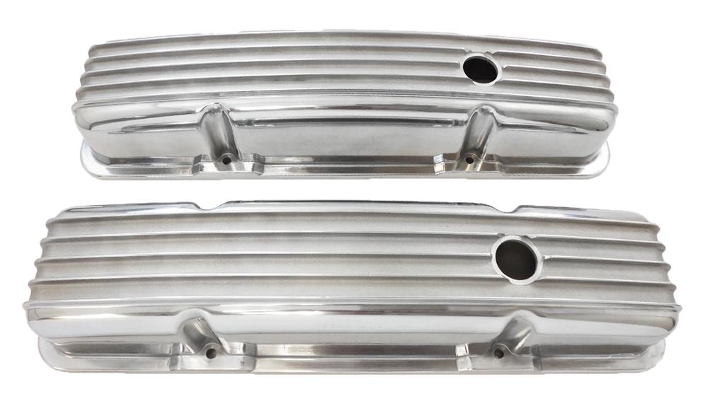 Polished Aluminum Valve Covers Small Block-Finned - PR