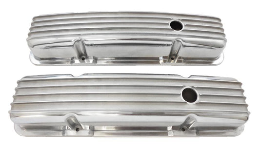 Polished Aluminum Valve Covers Small Block-Finned - PR