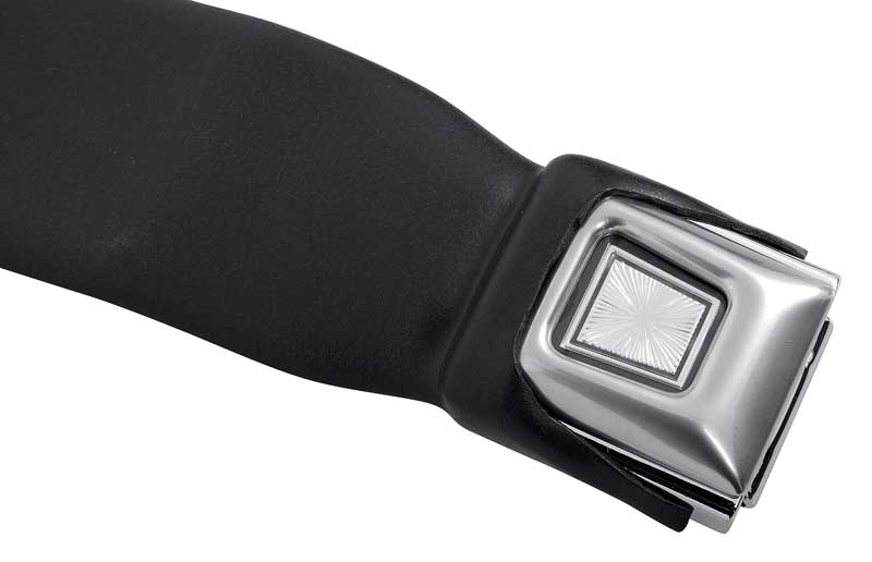 Seat Belts, 1967-1969 Camaro 3 Point Pair Black With Small Starburst Buckle