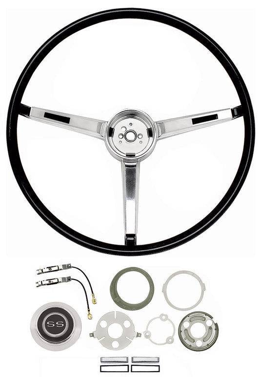 Steering Wheel Kit, 1967 Chevelle El Camino Nova SS  - Black