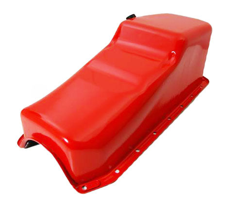 Oil Pan, Early Small Block Chevy With - LH H Dipstick - Orange-1