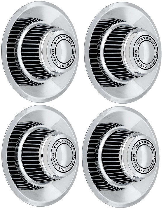 Rally Wheel Cap Set - Metal With "Chevrolet Motor Division" Reproduction 4 Piece