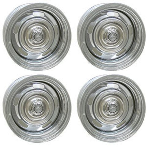 Chrome Rally Wheel Kit With Disc Brake Flat Caps