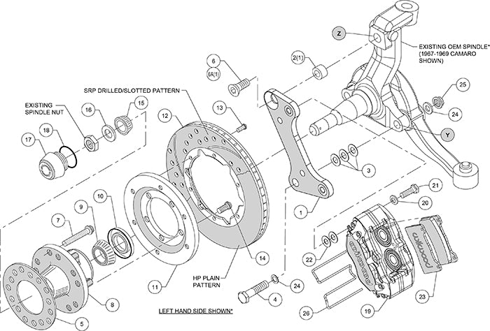 Wilwood Dynapro Dust-Boot Pro Series Front Brake Kit 1964-1974 AFX
